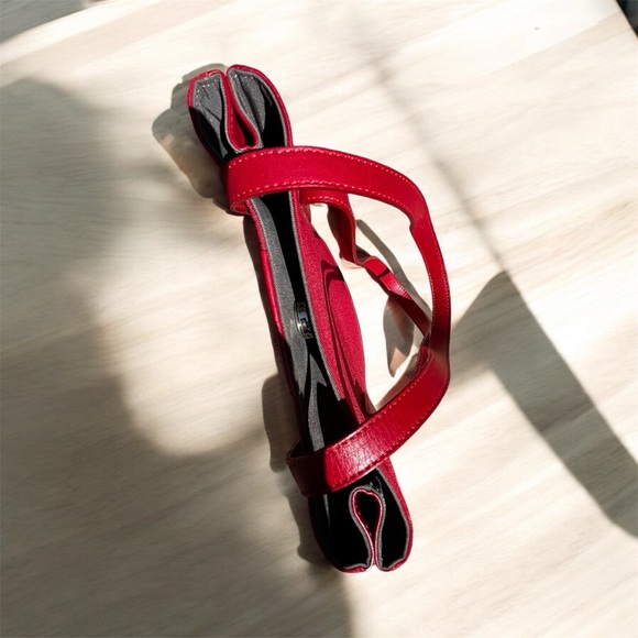 Lancel Red Bag with Side Zippers to Expand Bag, Snap closure - Picture 9 of 9